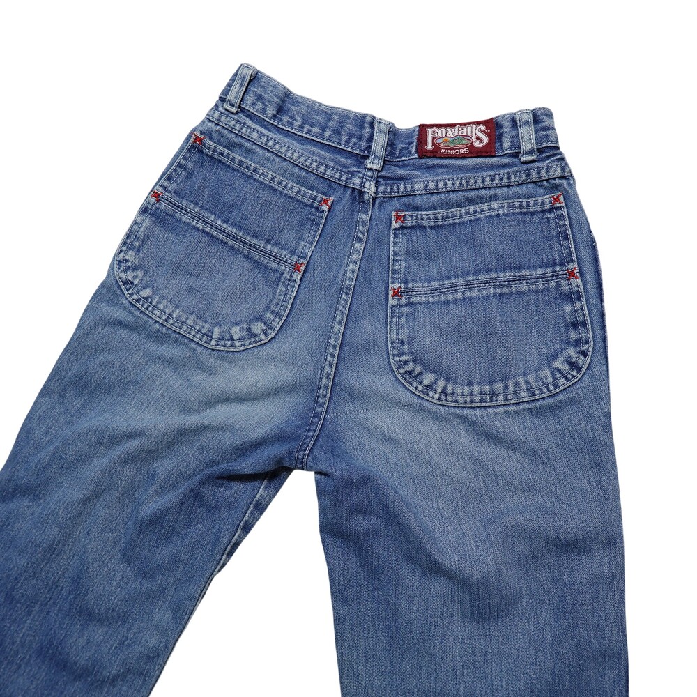 Vintage Foxtails Jeans Juniors 7 Blue Denim High Rise Relaxed Straight 90s